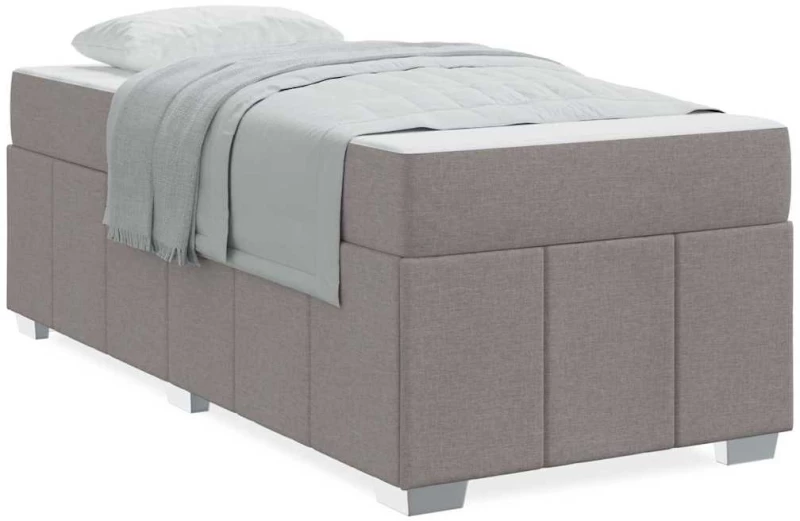 vidaXL Σκελετός Κρεβατιού με στρώμα Taupe 100 x 200 cm ύφασμα