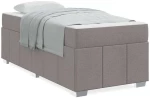 vidaXL Σκελετός Κρεβατιού με στρώμα Taupe 100 x 200 cm ύφασμα
