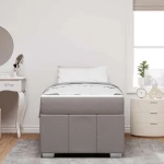 vidaXL Σκελετός Κρεβατιού με στρώμα Taupe 100 x 200 cm ύφασμα