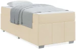 vidaXL Σκελετός Κρεβατιού με στρώμα Κρεμ 120 x 190 cm ύφασμα