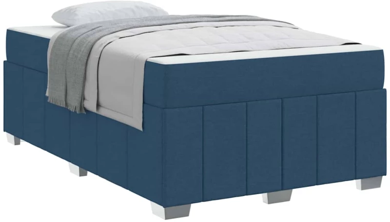 vidaXL Σκελετός Κρεβατιού με στρώμα Μπλε 120 x 200 cm ύφασμα
