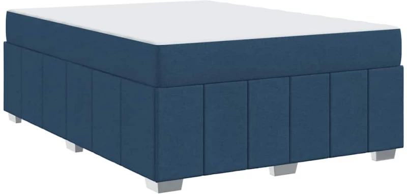 vidaXL Σκελετός Κρεβατιού με στρώμα Μπλε 140 x 200 cm ύφασμα