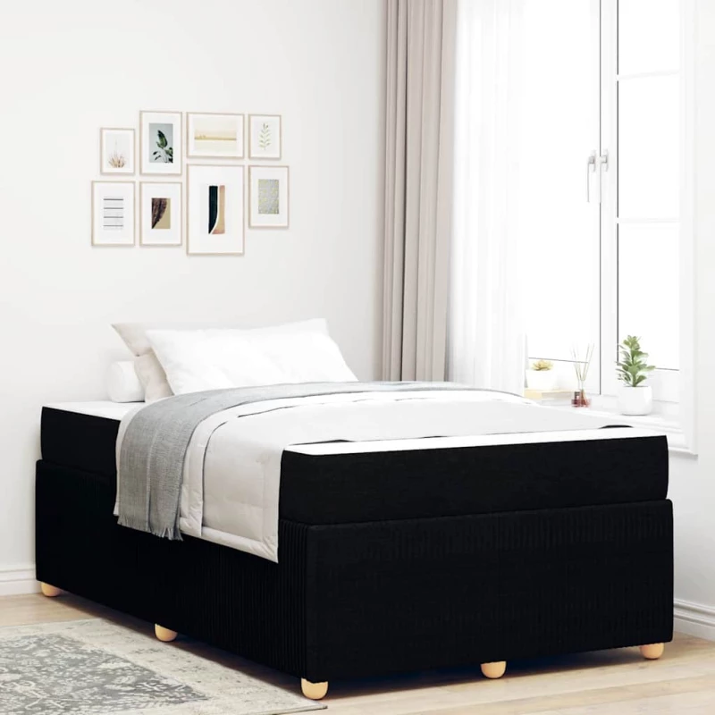 vidaXL Σκελετός κρεβατιού με στρώμα Μαύρο 120 x 200 cm ύφασμα