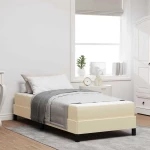 vidaXL Κρεβάτι με ελατήρια με στρώμα Κρεμ 80 x 200 cm ύφασμα