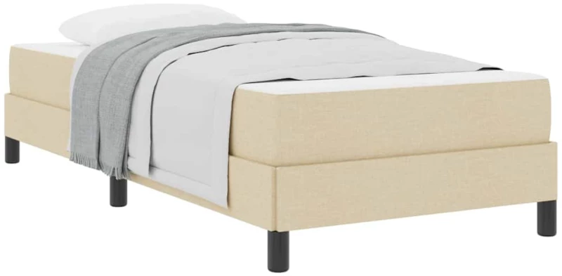 vidaXL Κρεβάτι με ελατήρια με στρώμα Κρεμ 80 x 200 cm ύφασμα