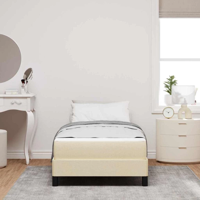 vidaXL Κρεβάτι με ελατήρια με στρώμα Κρεμ 80 x 200 cm ύφασμα