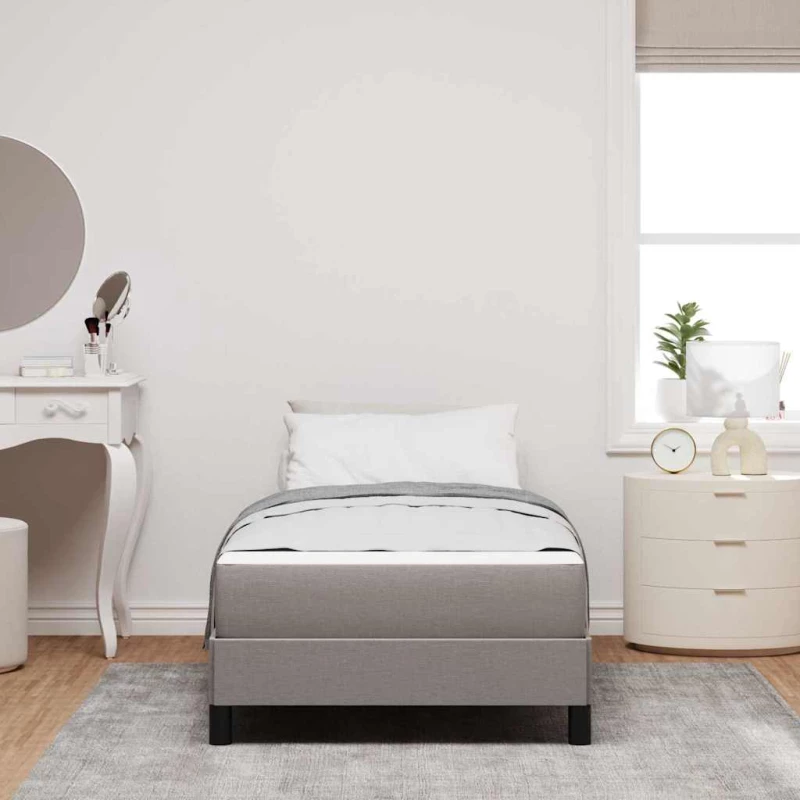 vidaXL Κρεβάτι με ελατήρια με στρώμα Taupe 100 x 200 cm ύφασμα