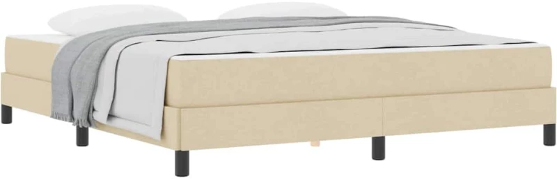 vidaXL Κρεβάτι με ελατήρια με στρώμα Κρεμ 180 x 200 cm ύφασμα