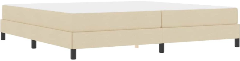 vidaXL Κρεβάτι με ελατήρια με στρώμα Κρεμ 200 x 200 cm ύφασμα