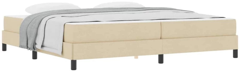vidaXL Κρεβάτι με ελατήρια με στρώμα Κρεμ 200 x 200 cm ύφασμα