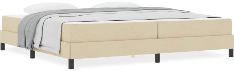 vidaXL Κρεβάτι με ελατήρια με στρώμα Κρεμ 200 x 200 cm ύφασμα