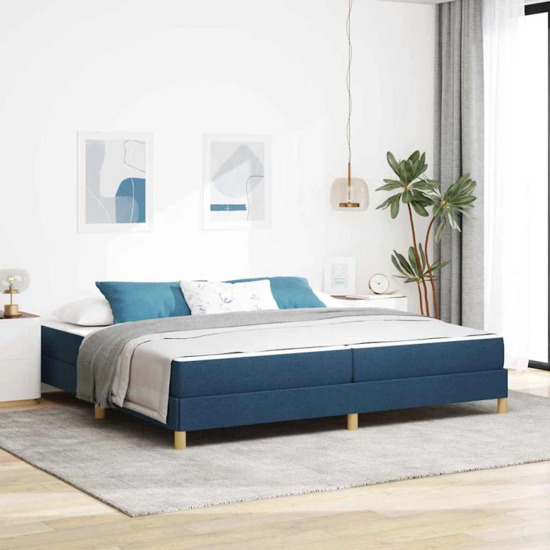 vidaXL Κρεβάτι με ελατήρια Μπλε και Καφέ 200 x 200 cm