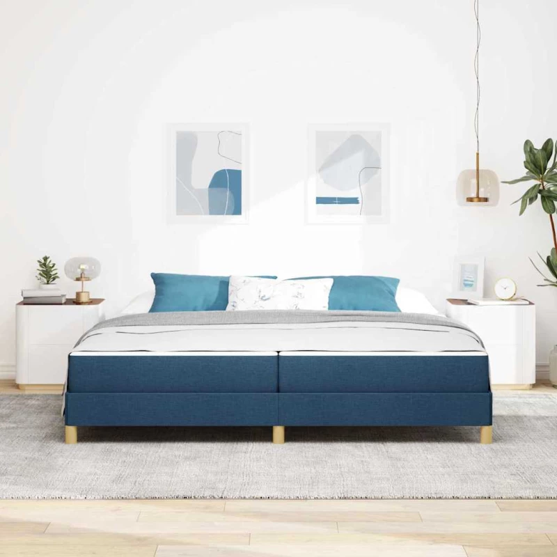 vidaXL Κρεβάτι με ελατήρια Μπλε και Καφέ 200 x 200 cm