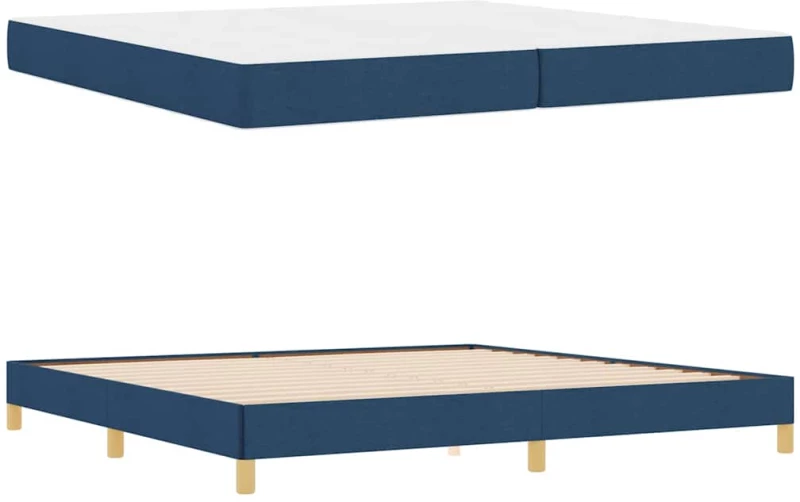 vidaXL Κρεβάτι με ελατήρια Μπλε και Καφέ 200 x 200 cm