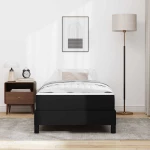 vidaXL Κρεβάτι με στρώμα Μαύρο 90 x 190 cm Τεχνητό δέρμα