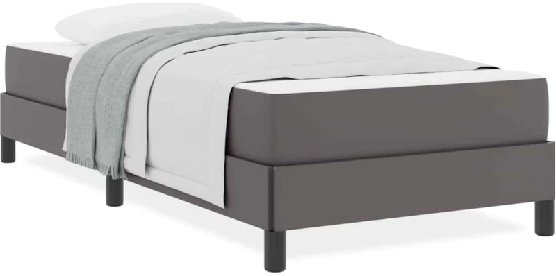 vidaXL Κρεβάτι με στρώμα Γκρι 100 x 200 cm Τεχνητό δέρμα