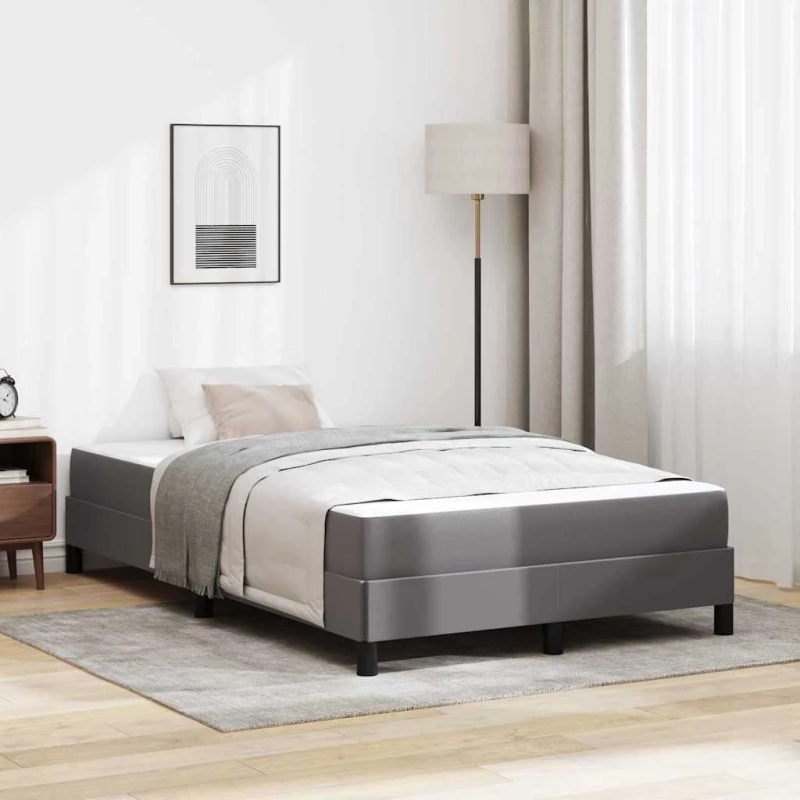 vidaXL Κρεβάτι με στρώμα Γκρι 120 x 200 cm Τεχνητό δέρμα