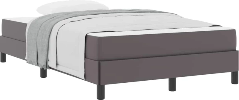 vidaXL Κρεβάτι με στρώμα Γκρι 120 x 200 cm Τεχνητό δέρμα