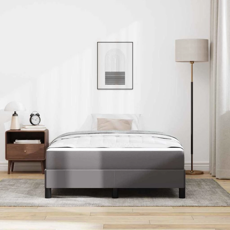 vidaXL Κρεβάτι με στρώμα Γκρι 120 x 200 cm Τεχνητό δέρμα