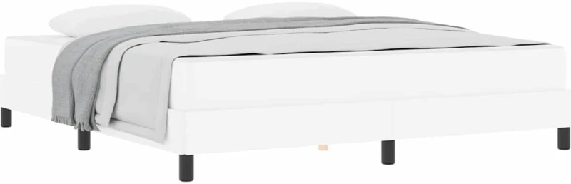 vidaXL Κρεβάτι με στρώμα Καθαρό Λευκό 180 x 200 cm Τεχνητό δέρμα