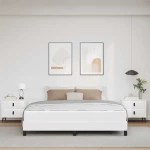 vidaXL Κρεβάτι με στρώμα Καθαρό Λευκό 180 x 200 cm Τεχνητό δέρμα