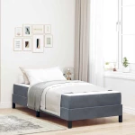 vidaXL Κρεβάτι box spring με στρώμα Σκούρο Γκρι 90 x 190 cm Βελούδο
