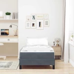 vidaXL Κρεβάτι box spring με στρώμα Σκούρο Γκρι 90 x 190 cm Βελούδο