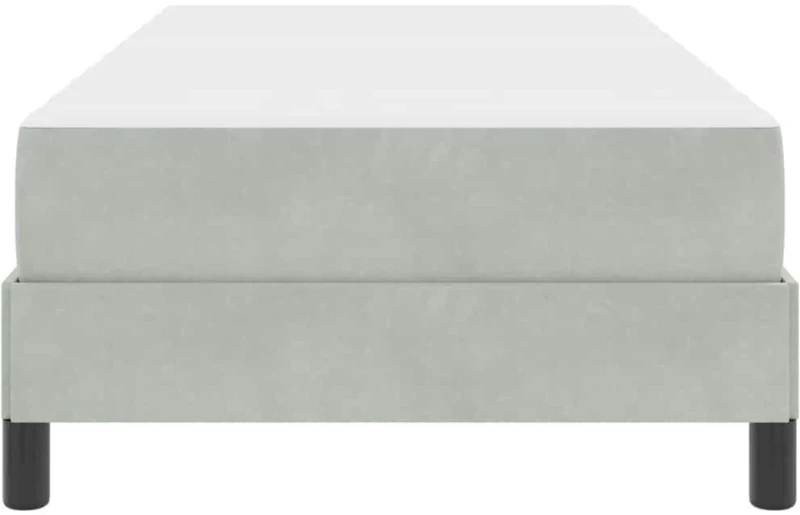 vidaXL Κρεβάτι box spring με στρώμα Ανοιχτό γκρι 90 x 200 cm Βελούδο