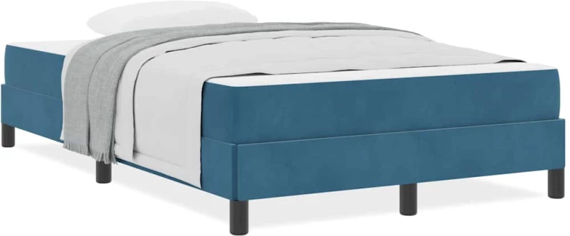 vidaXL Κρεβάτι box spring με στρώμα Σκούρο Μπλε 120 x 190 cm Βελούδο
