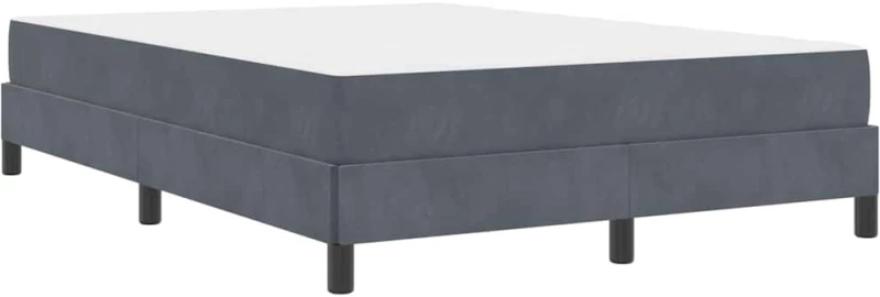 vidaXL Κρεβάτι box spring με στρώμα Σκούρο Γκρι 160 x 200 cm Βελούδο