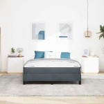 vidaXL Κρεβάτι box spring με στρώμα Σκούρο Γκρι 160 x 200 cm Βελούδο
