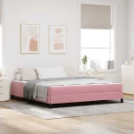 vidaXL Κρεβάτι box spring με στρώμα με στρώμα Ροζ 180 x 200 cm Βελούδο