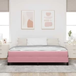 vidaXL Κρεβάτι box spring με στρώμα με στρώμα Ροζ 180 x 200 cm Βελούδο