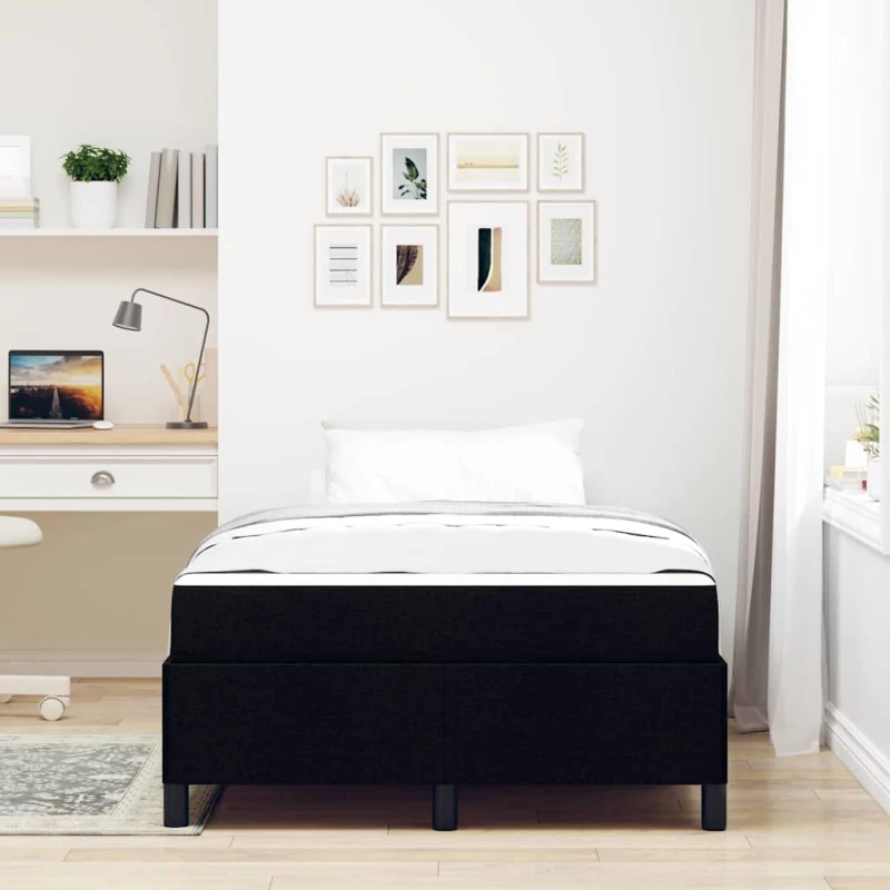 vidaXL Κρεβάτι με ελατήρια Μαύρο και Μαύρο 120 x 200 cm