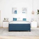 vidaXL Κρεβάτι με ελατήρια Μπλε και Μαύρο 140 x 190 cm