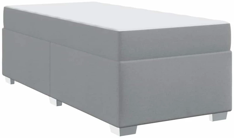 vidaXL Σκελετός Κρεβατιού Ανοιχτό γκρι 90 x 190 cm ύφασμα
