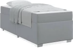 vidaXL Σκελετός Κρεβατιού Ανοιχτό γκρι 90 x 190 cm ύφασμα