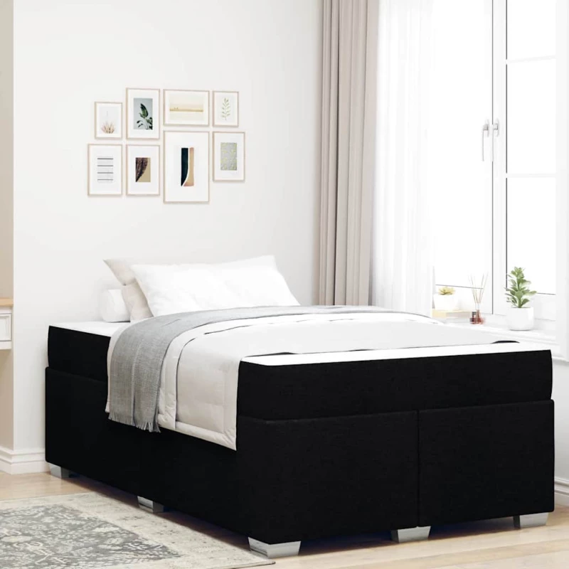 vidaXL Σκελετός Κρεβατιού Μαύρο 120 x 190 cm ύφασμα