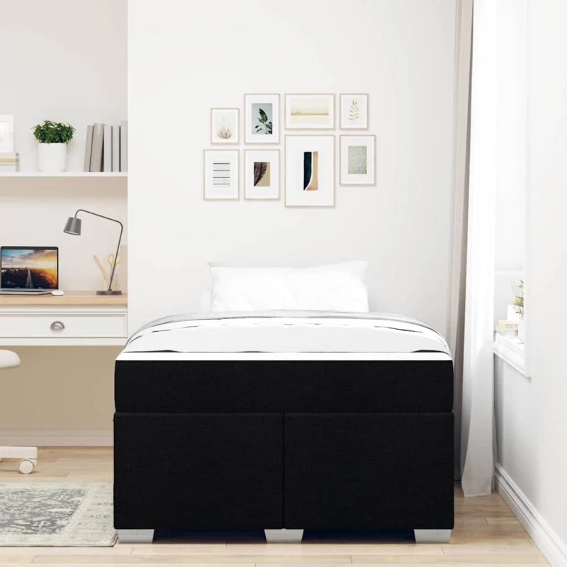 vidaXL Σκελετός Κρεβατιού Μαύρο 120 x 190 cm ύφασμα