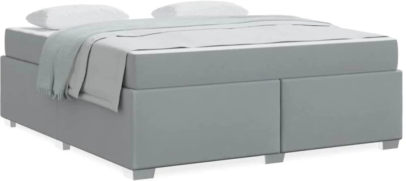 vidaXL Σκελετός Κρεβατιού Ανοιχτό γκρι 180 x 200 cm ύφασμα