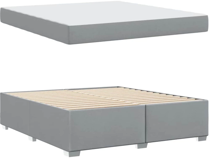 vidaXL Σκελετός Κρεβατιού Ανοιχτό γκρι 180 x 200 cm ύφασμα