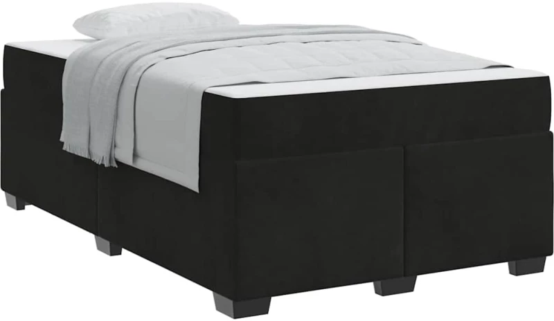 vidaXL Σκελετός κρεβατιού με στρώμα Μαύρο 120 x 190 cm Βελούδο