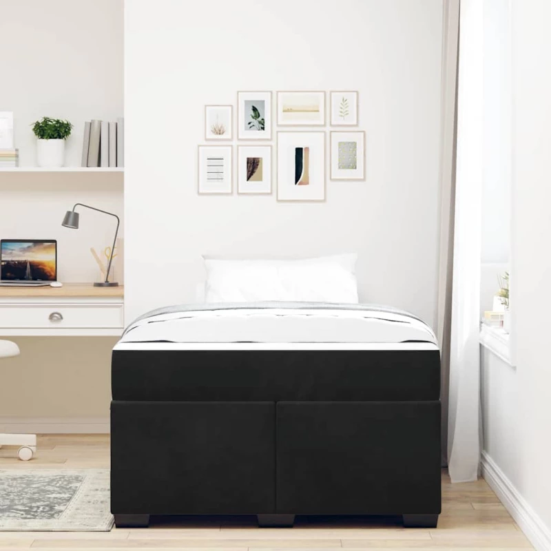 vidaXL Σκελετός κρεβατιού με στρώμα Μαύρο 120 x 190 cm Βελούδο