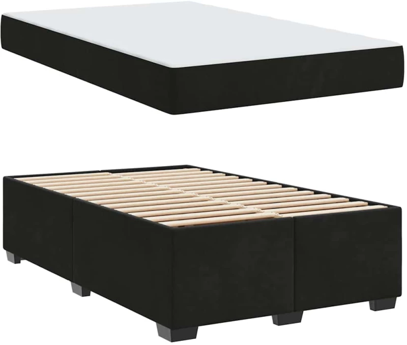 vidaXL Σκελετός κρεβατιού με στρώμα Μαύρο 120 x 190 cm Βελούδο