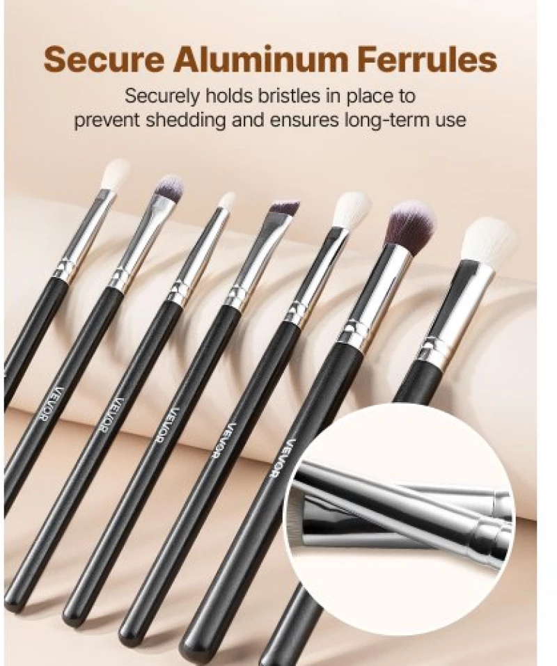 VEVOR 15PCS Makeup Brush Set for Foundation Blending Eyeshadow with Soft Bristle