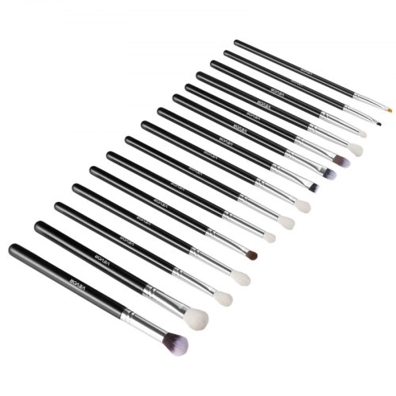 VEVOR 15PCS Makeup Brush Set for Foundation Blending Eyeshadow with Soft Bristle