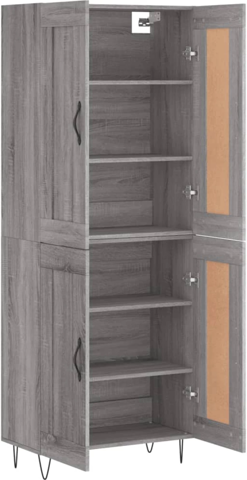 vidaXL Ντουλάπι Γκρι Sonoma 69,5 x 34 x 180 εκ. Επεξεργασμένο Ξύλο
