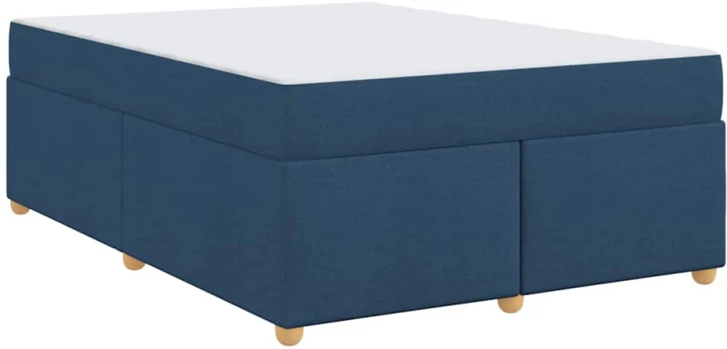 vidaXL Σκελετός Κρεβατιού με στρώμα Μπλε 160 x 200 cm ύφασμα