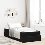 vidaXL Σκελετός Κρεβατιού με στρώμα Μαύρο 100 x 200 cm Βελούδο