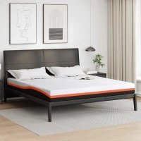 vidaXL Στρώμα Λευκό και Γκρι 180 x 200 cm Τζελ Μνήμης Φόρμα